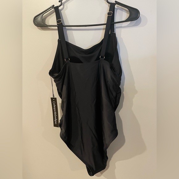 Catherine Malandrino One Piece Swimsuit with side ruching black size M NWT - Picture 4 of 5